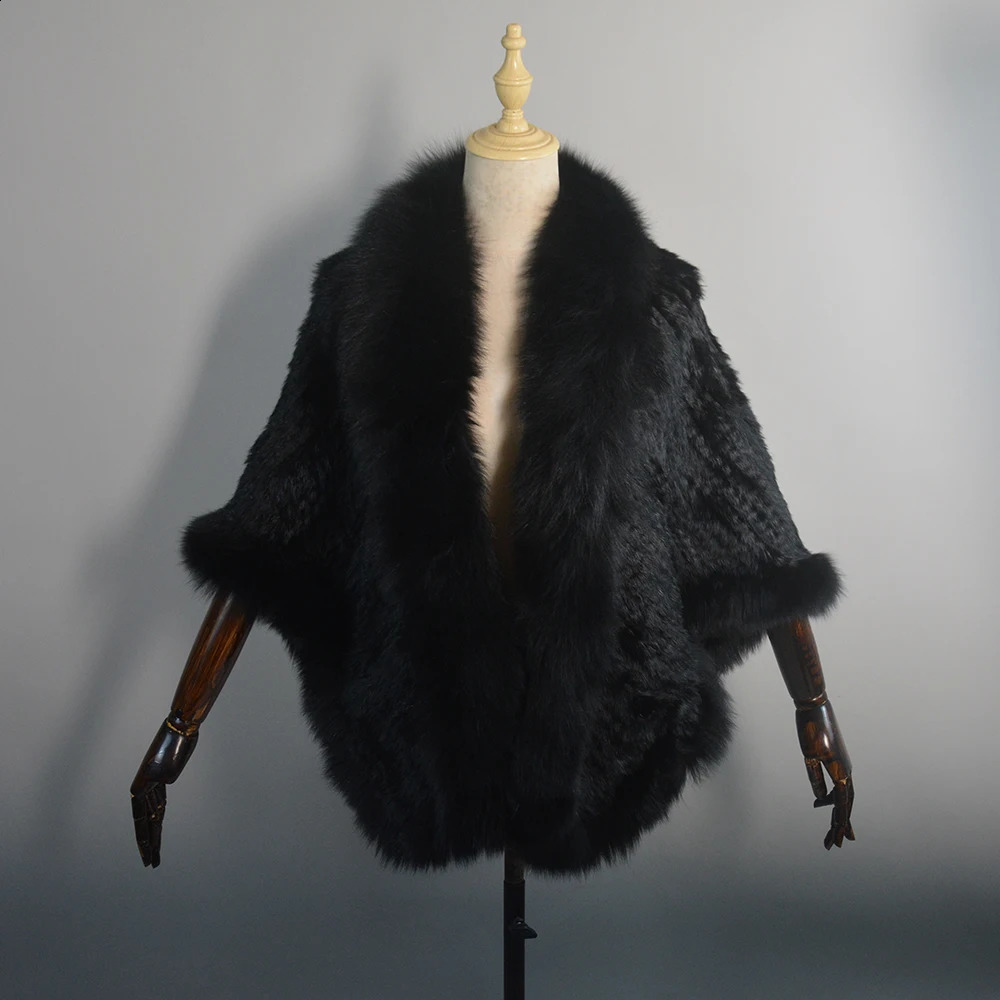 Long Style Winter Real Natural Rabbit Fur Scarf Lady 100Natural Real Fox Fur Shawl Women Knitted Real Mink Fur Pashmina Scarves 250918 - view 6