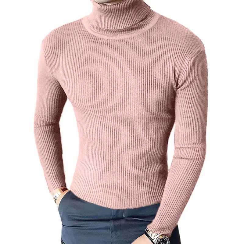New Mens Turtleneck Sweater Slim Fit Knitted Casual Pullover Lightweight Ribbed Long Sleeve Sweaters Warm Breathable StreetwearZ250918