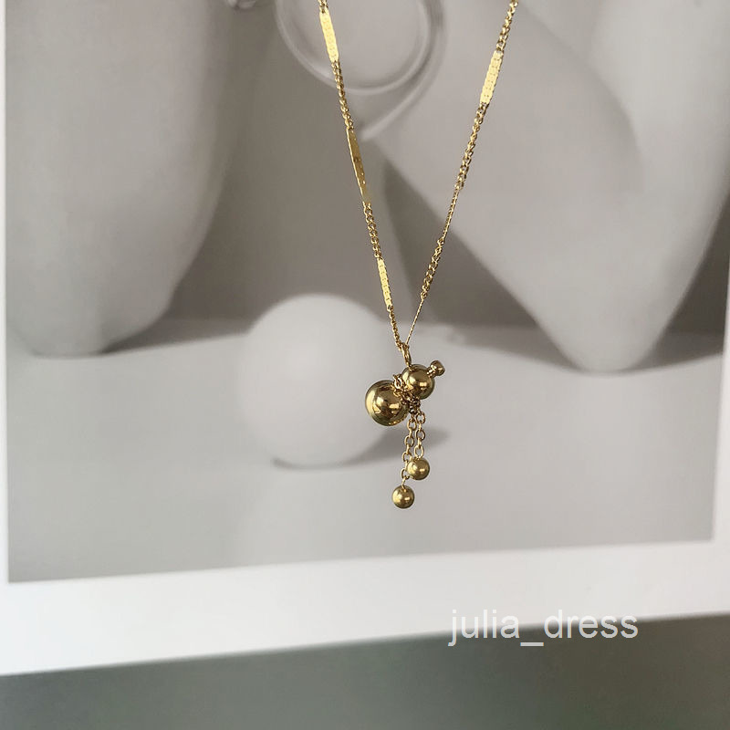 S Silver Huanmei Niche Design gold Gourd Necklace for Women Short Sweater Chain Simple Versatile Choker Ins