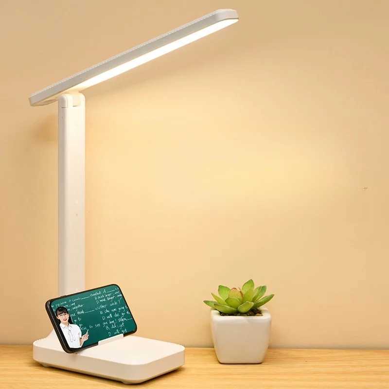 LED Table Lamp Eyes Protection Touch Dimmable LED Reading Light Student Dormitory Bedroom Reading USB Rechargable Desk Lamp C2509181