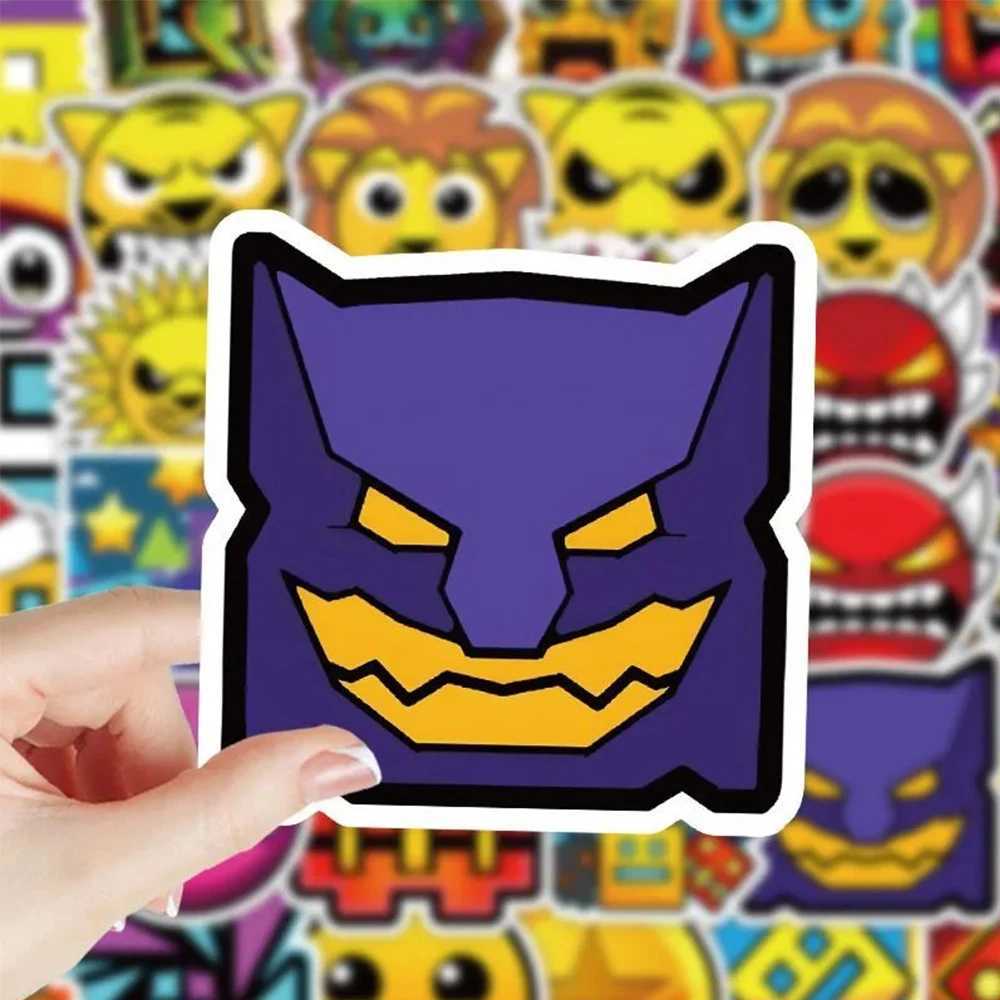 103050pcs Cute Cartoon Game Stickers Geometry Dash Decals for Water Bottle Phone Csae Laptop Skateboard Fun for Kid Toys C250918
