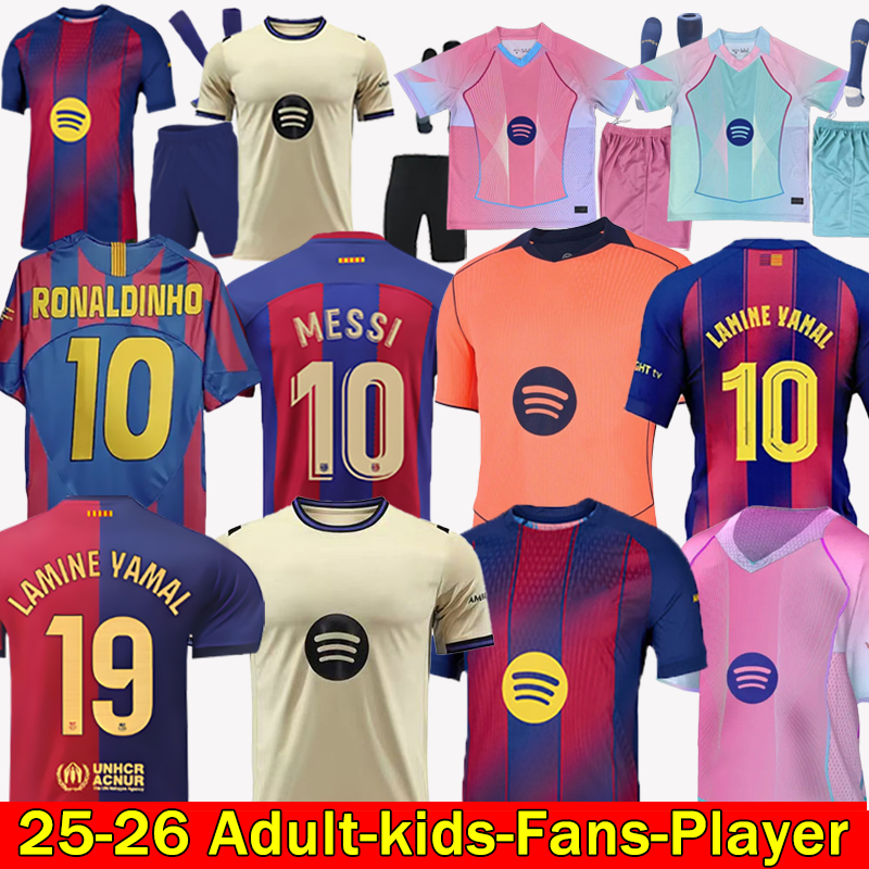 NEW 25 26 LAMINE YAMAL BFC Soccer Jersey MESSI10 PEDRI RASHFORD 2025 2026 RAPHINHA GAVI ES maillots fourth football shirt kids kit LEWANDOWSKI OLMO Retro jersey
