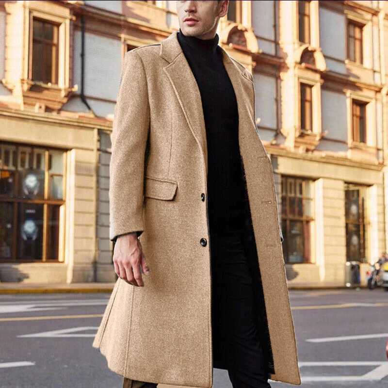 Autumn Winter Mens Trench Coats Luxury Male MidLong Wool Jackets British Style Mens Business Comfortable Overcoats Clothing Z250918