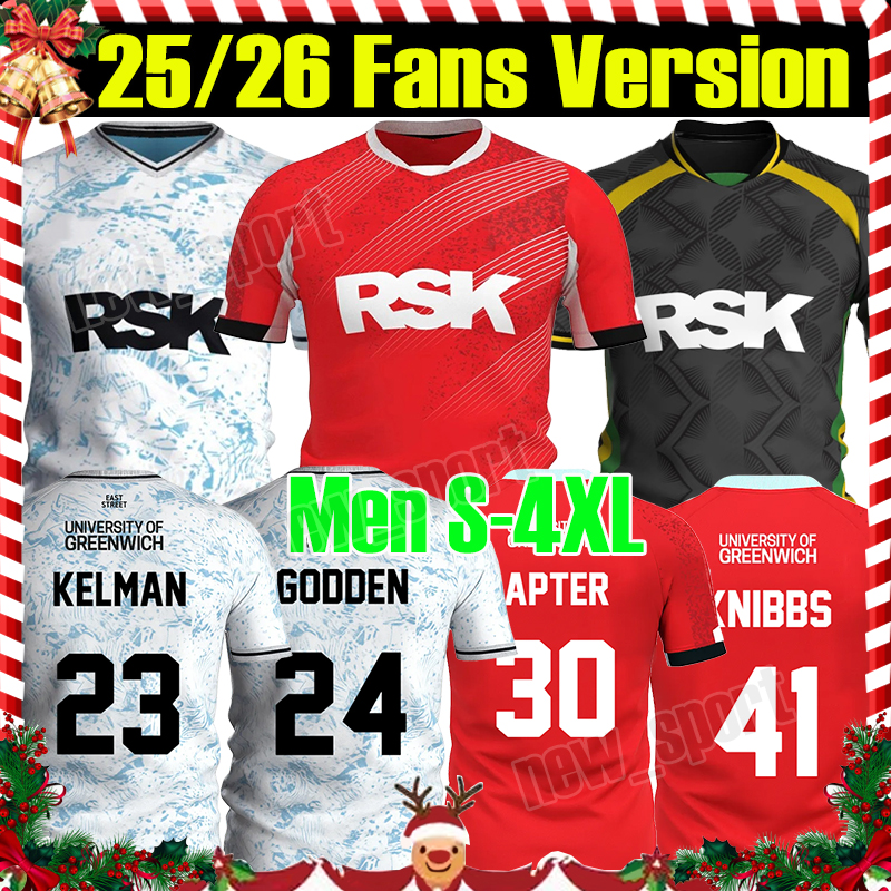 4XL 25/26 ChaRlTons Athletic F.C. Soccer Jerseys FULLAH LEABURN APTER KNIBBS GODDEN KELMAN Fans Version 2025 2026 Home Away Men Kids Kit Socks Football Shirts