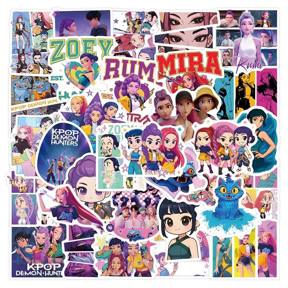 55110PCS KPop Demon Hunters Stickers Anime Demon Hunters Derpy Tiger DIY Stickers Scrapbooking Phone Decoration Stickers C250918