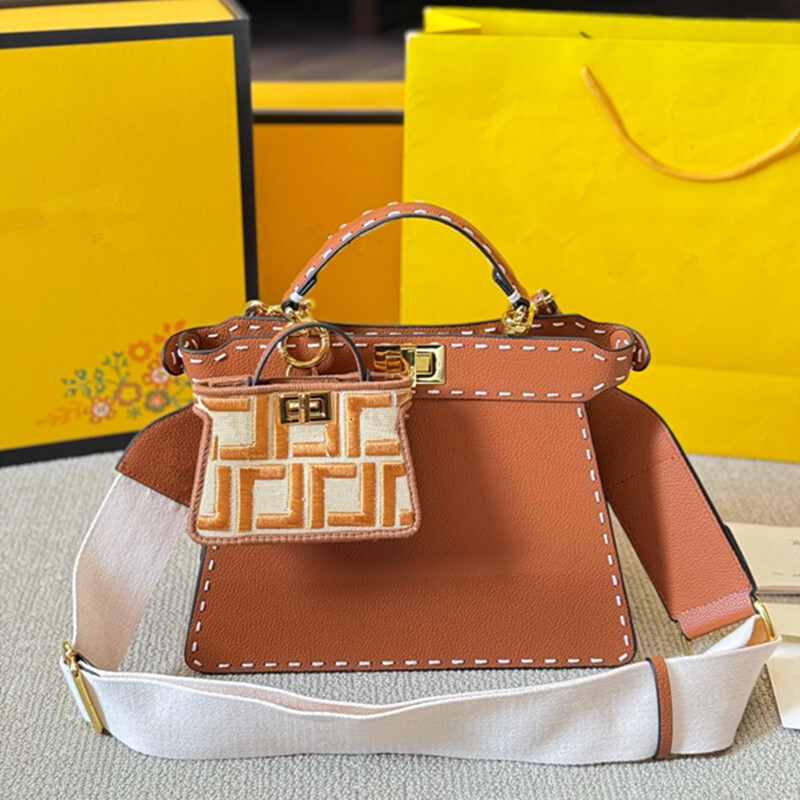 Top Quality Peekaboo Evening Fashion Rainbow Woven Designer Shoulder Large Capacity Handbag Versatile Crossbody Pure Bag