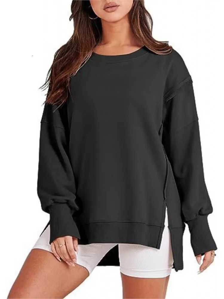 Casual Sports Hoodie For Women Fashion Solid Long Sleeve O Neck Pullover Loose Tops Lady Holiday Streetwear Womens Clothing NewZ250918