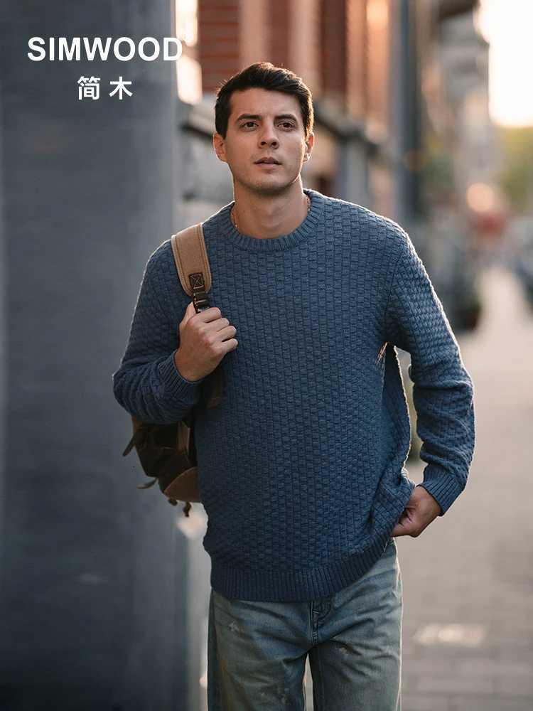 SIMWOOD 2025 Autumn Winter New Oversize 7 Guage Sweater Men High Quality Warm Comfortable Knitted PulloversZ250918