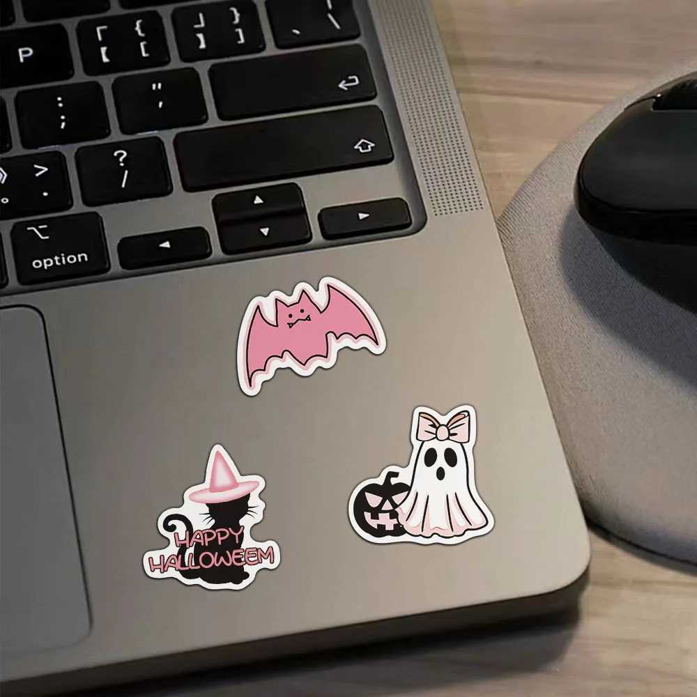 50PCS Pink Halloween Stickers Cartoon Decoration Phone Cases Laptop Suitcases Desktop Decoration Stickers C250918