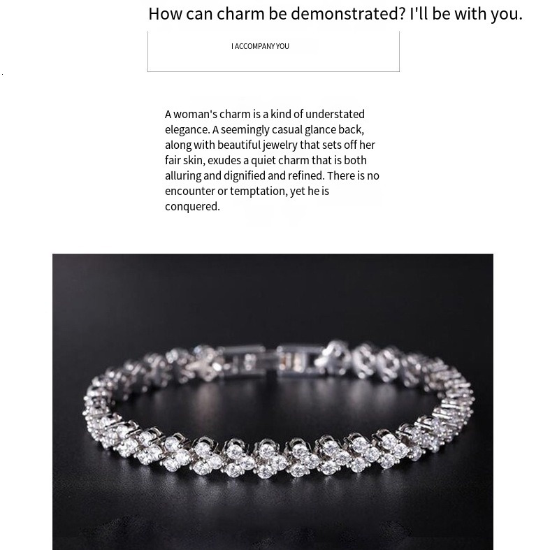 Roman Full Diamond Zircon Handmade for Women, Fresh and Sweet Starry Sky, Mickey Silver Plated Copper Bracelet for Women ddmytues