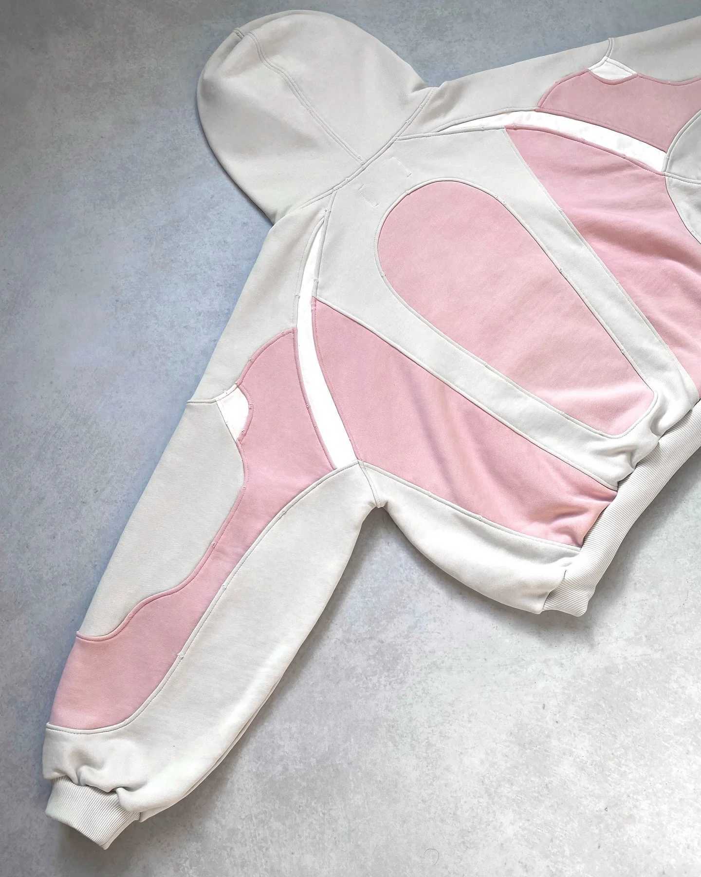 Korean Style Fashion Kawaii Pink Stitching Design Oversized Hoodie Womens Y2K New Harajuku Spice Girls Casual Joker Street WearZ250918