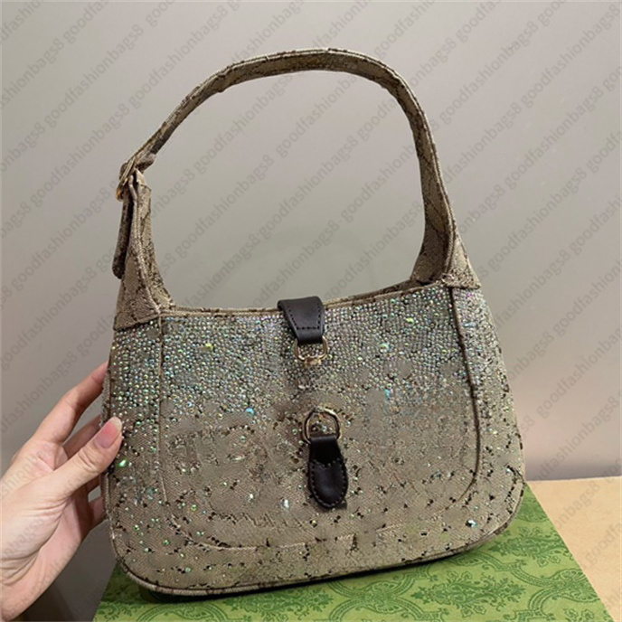 1961 Rhinestone Armpit Bag Designer Bag Chain Shoulder Bag Luxury Bag Women Handbag Purse High Quality Diamond Letters Lady Bag Hardware Accessories