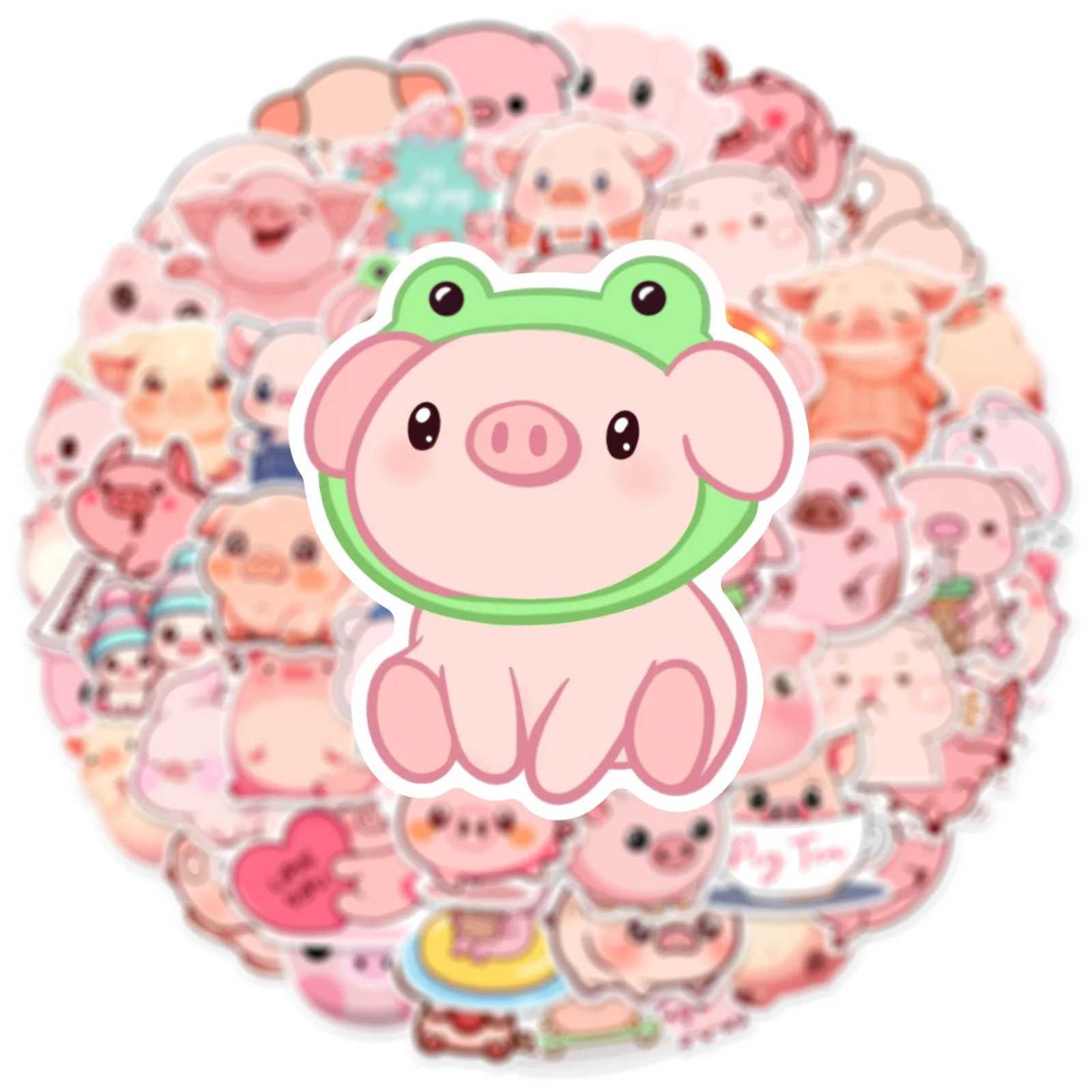 50pcs Cute Little Piggy Cartoon Graffiti Animals Stickers Phone Guitar Laptop Suitcase Water Bottles Waterproof Sticker Gift C250918
