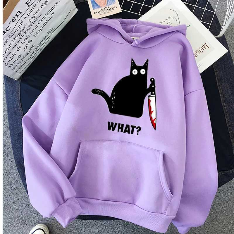 CAT WHAT Oversized Hoodies for Women Clothes Pink Harajuku Print Funny Hip Hop Sweatshirt Clothing Streetwear HoodiesZ250918