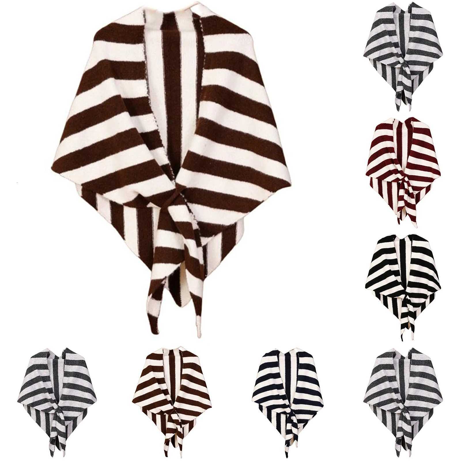 WenS Shl Cardigan Scarf Black And White Striped Warm Scarf WenS Fashion Accories Daily Wear Cmuting Out Street Y250918