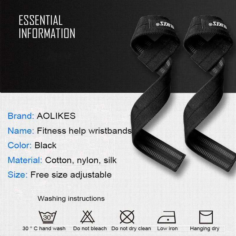 AOLIKES 2PcsLot Sport Wrist Support Professional Adjustable Weight Lifting Bodybuilding Wristband Gym Strap Protection Wrist J251211