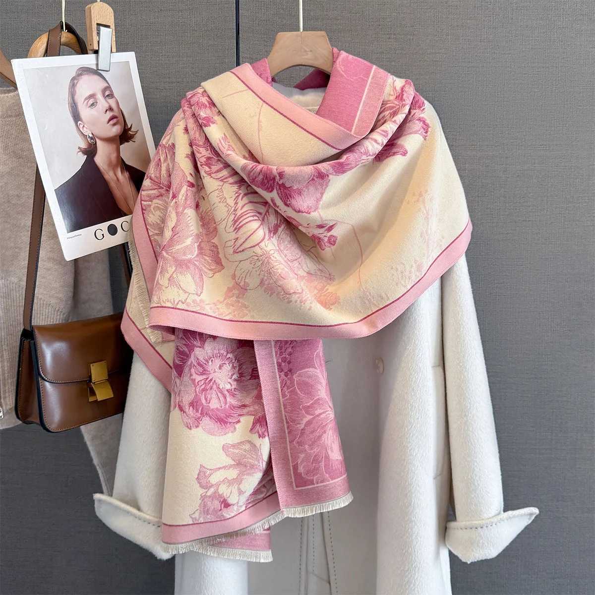 Cashmere Soft Warm Fringe Shl New Luxury Brand TwoSided Jacquard Scarf Winter Coldproof Windproof Blanket Y250918