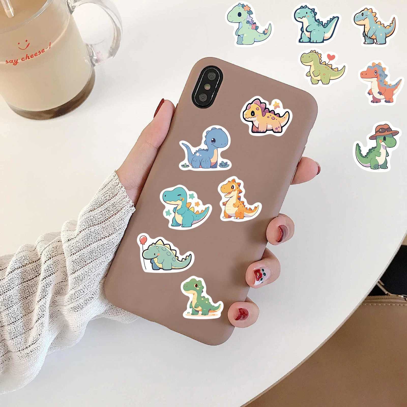 100PCS Cute Cartoon Short Legged Dinosaur Sticker Harajuku Suitcase Home Decorated DIY Scrapbook Coffee PVC Classic Sticker C250918