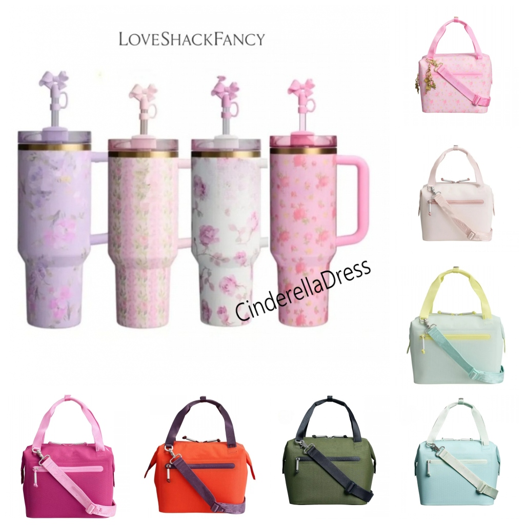 US Local Warehouse 40oz Water Bottles Tumbler With Handle Mugs Love Shack Fancy Ibiza Sunset Limited Edition All Day Julienne Mini Soft Cooler Bag Lunch Bag Boxes 0918
