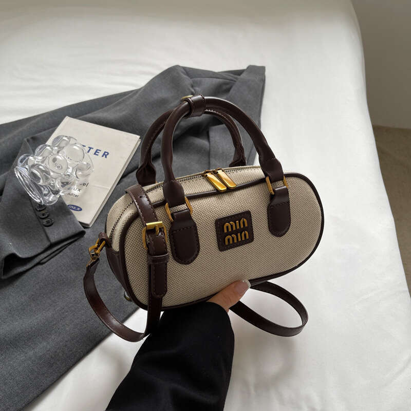 Vintage Texture Boston Tote Bag Designer Bag Color-Block Handheld Pillow Small Bag For Women 2025 New Versatile Fashion Single Shoulder Crossbody Bag