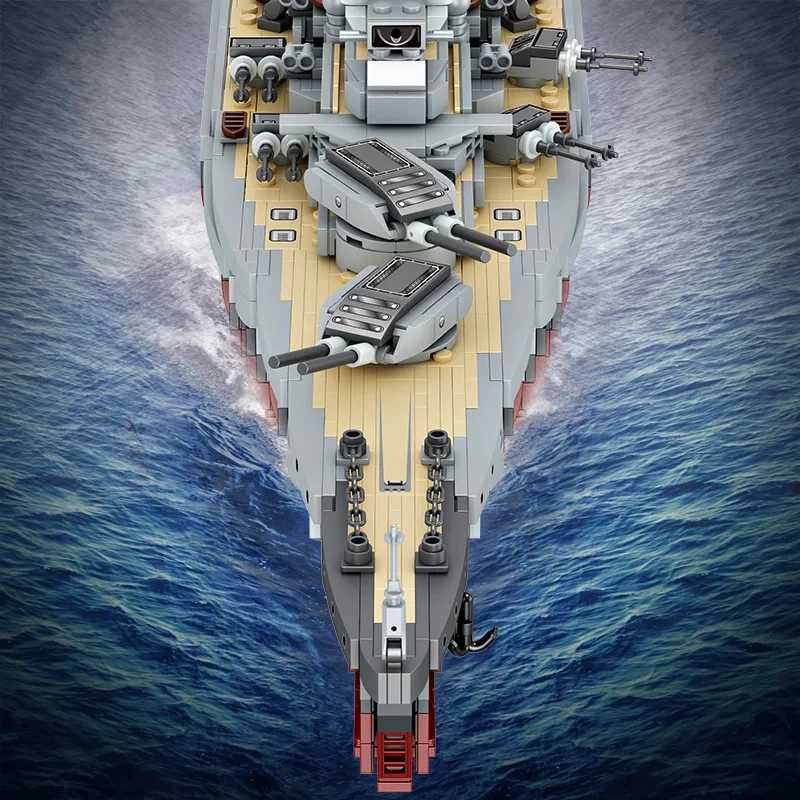 2081pcs Military WW2 Bismarck Battleship Large Boat Cruiser Model Weapon Building Blocks MOC Warship Set Toys for Children GiftsZ250918