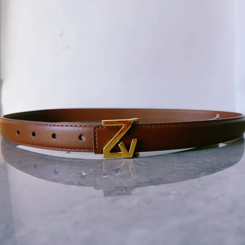 s Belt with ZV Buckle Light Simple High End Versatile Womens 250917