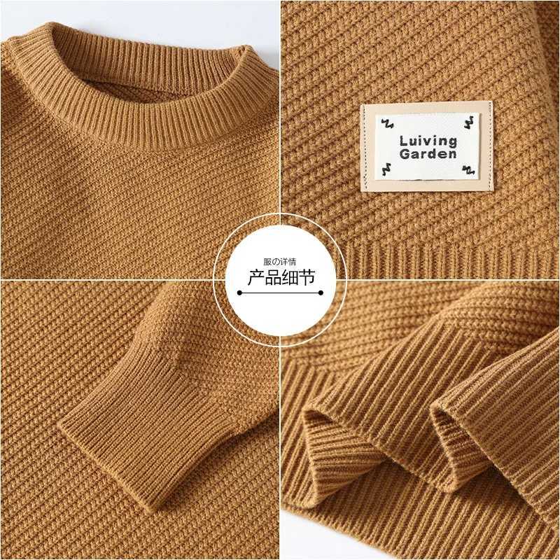 Mens Fashion Solid color pattern Sweaters 2024 AutumnWinter Loose Knittwear Men sweater youth Thick Warm wool pullovers M4XLZ250918