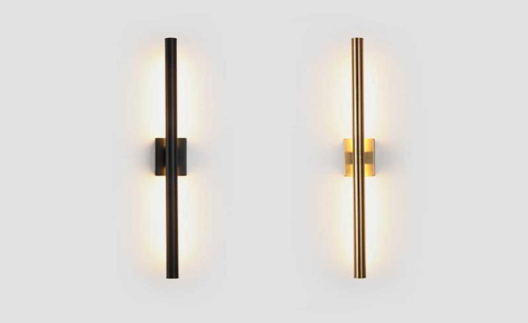Modern simple linear tube LED wall lamp up down background opposite wall light LED bedside foyer corridor black gold LED sconce 212856367