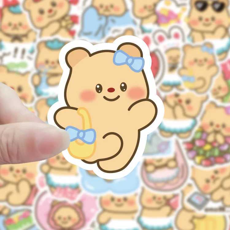 100Pcs Butter bear Cute Pattern Stickers Waterproof Vinyl Decals Computer Phone Case Bottle Decoration for Kids DIY Gifts C250918