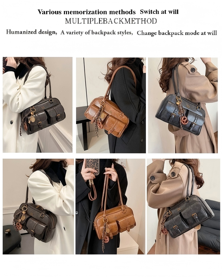 Bowling hand bag women 2025 new style fashion retro armpit bag versatile large capacity shoulder commuter bag