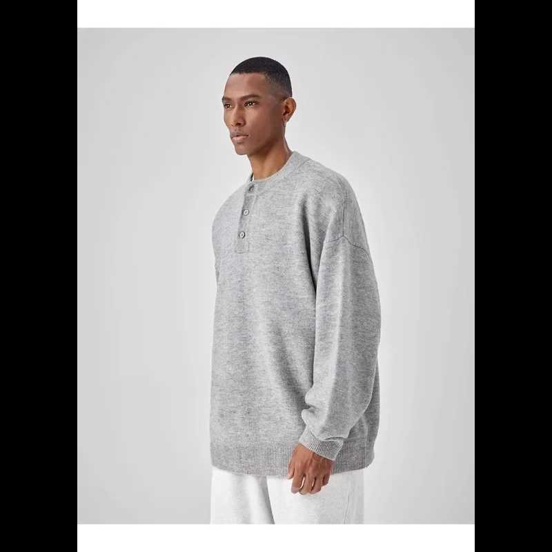 American Henry Neck Sweater Men in Autumn and Winter Lazy Highend Casual Longsleeved Mens Inner Base Knitted Sweater ThreadZ250918