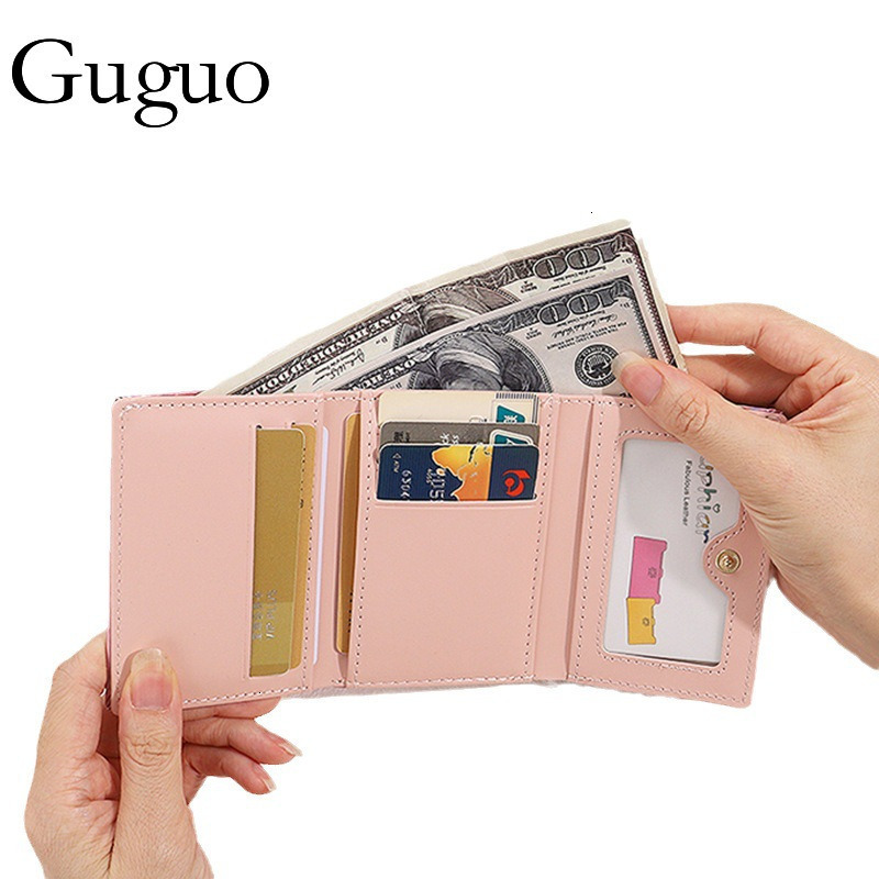 Guguo Free Shipping New Designer Bag Laser Ins Style Women's Coin Wallet PU Card Holder Student Fashion Multifunctional Short Hair Wallet High-en