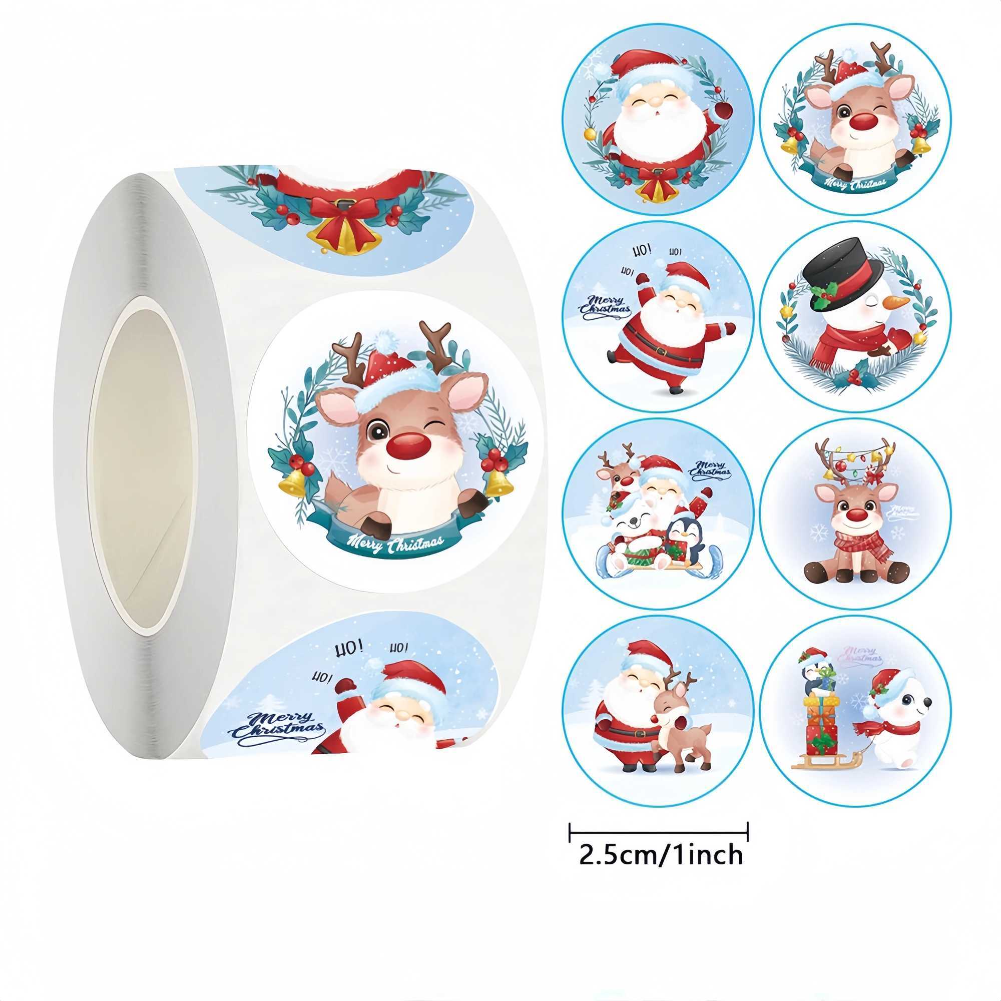 500PCS cartoon Christmas theme tags stickers sealing stickers Christmas gifts birthday gifts random stickers C250918