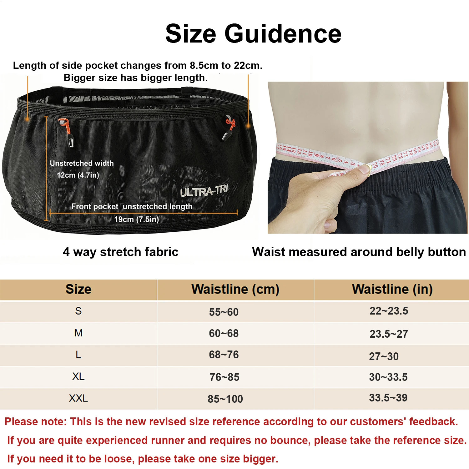 ULTRATRI Marathon Race Belt Bag Outdoor Sports Hydration Trail Running Jogging Cycling High Elastic Waist Bag 250918