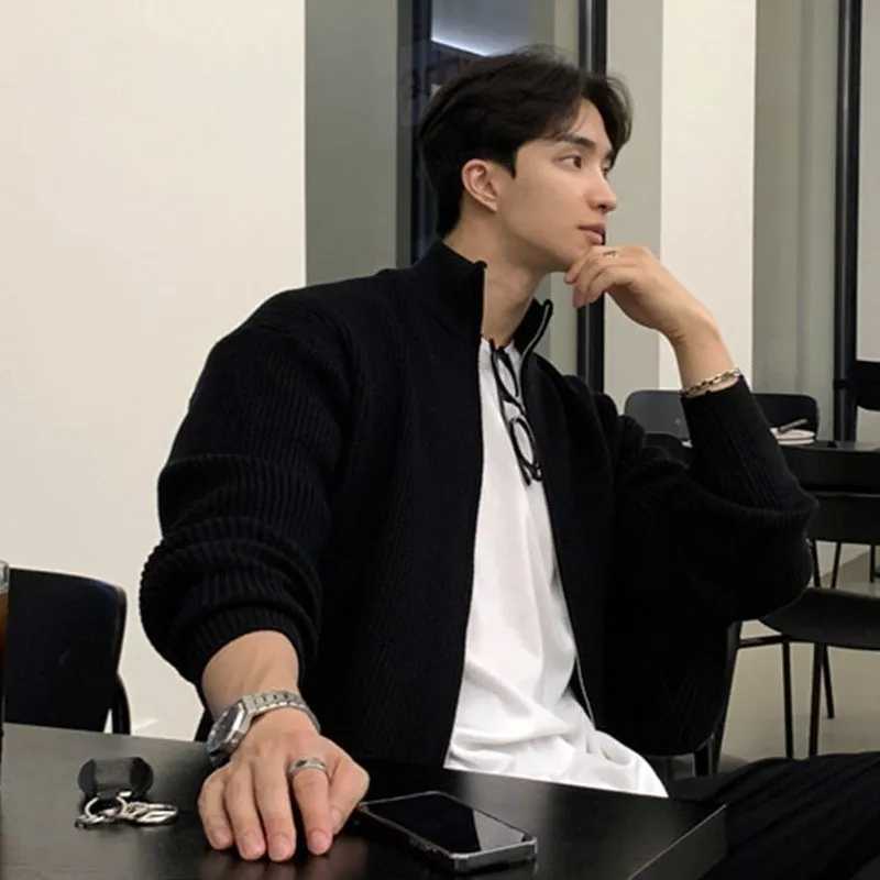 Autumn Trendy Brand Knitted Cardigan Mens Loose Jacket Japanese Casual and Fashion Versatile Collar SweaterZ250918