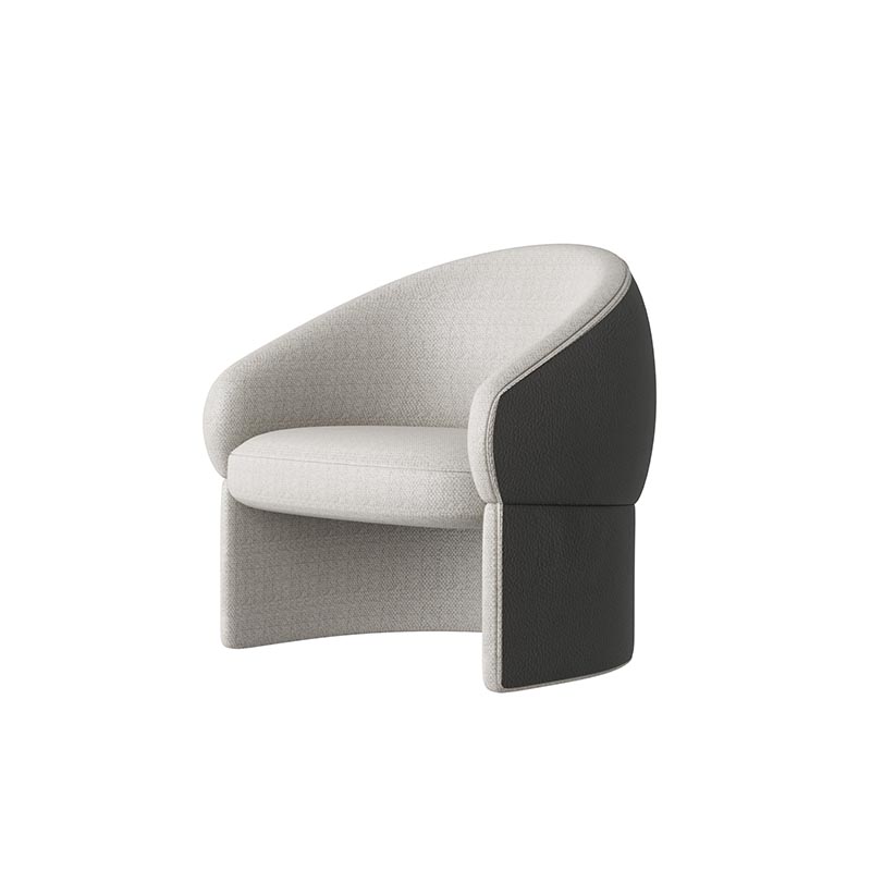 Living Room Furniture Modern Mushroom - Shaped Light Grey Fabric Lounge Chair for Living Room & Office