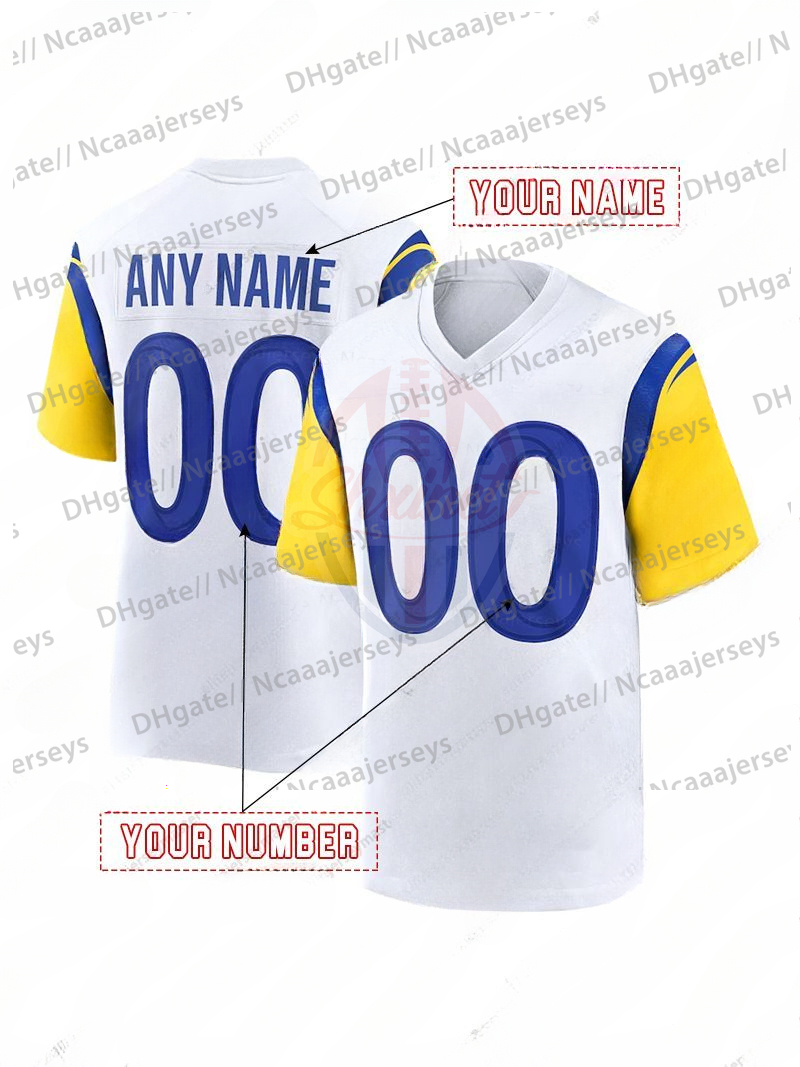 Custom 2025 Black Rivalries jerseys Matthew Stafford Kyren Williams Aaron Donald Puka Nacua avante Adams Rozeboom Jaylen McCollough Stetson Bennett IV