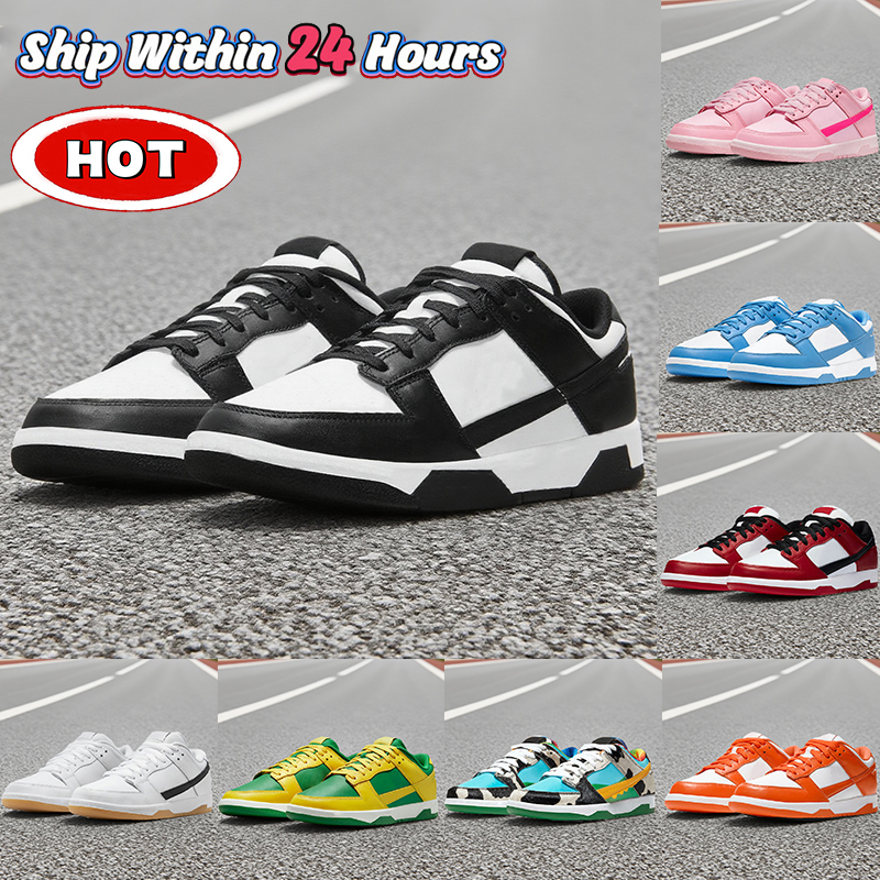 Stock in USA designer running shoes low men women sneakers panda white black triple pink UNC university red grey fog Rose Whisper local warehouse trainers sneaker