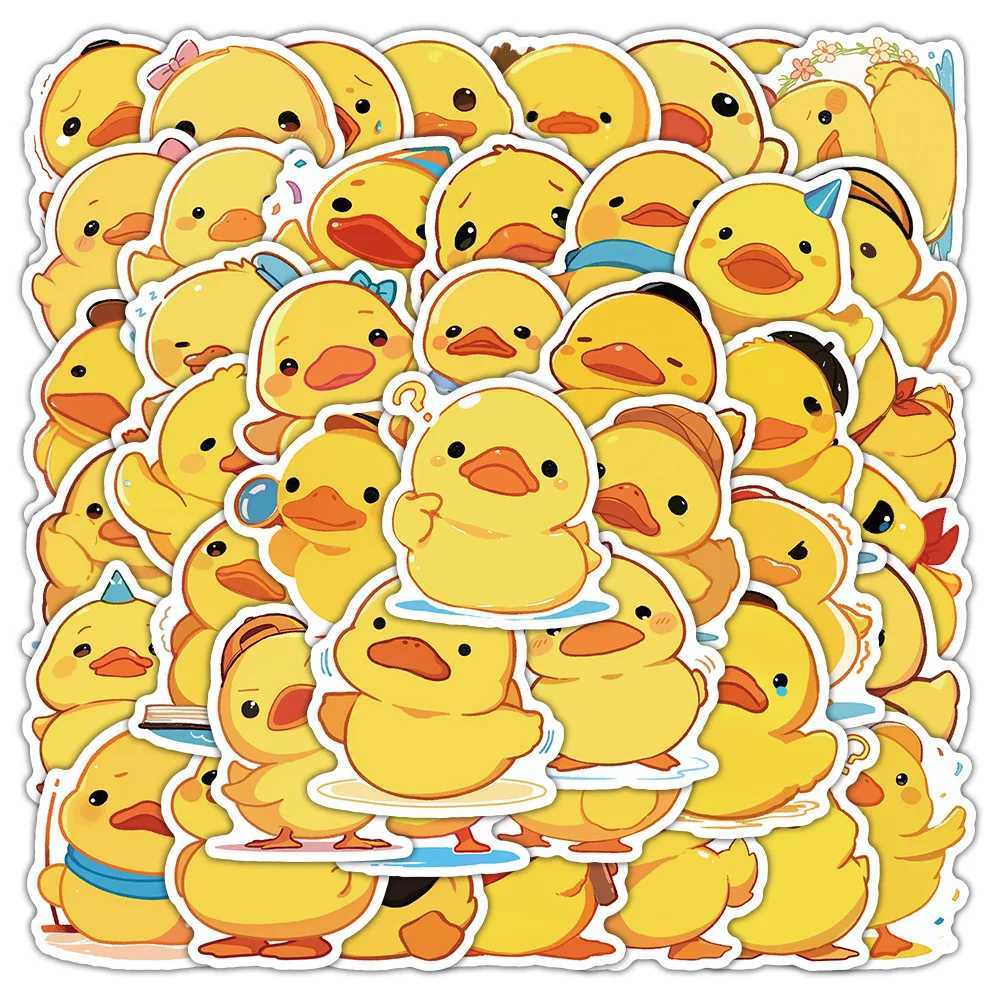 50PCS Cute Yellow Duck Sticker Children Award Decals Stationery Phone Laptop Water Bottle Luggage Desk Door Waterproof Stickers C250918