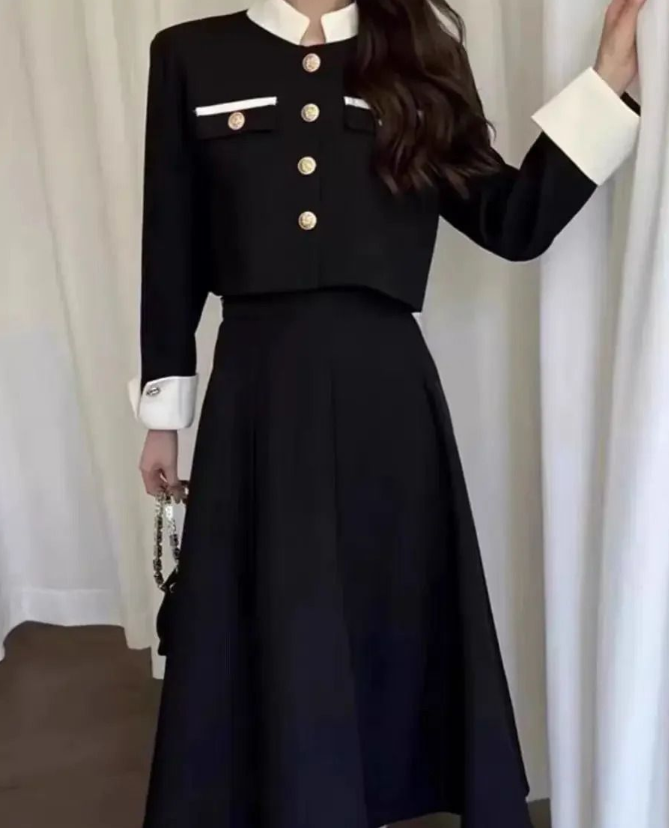 High-End Feeltweed Style Short Jacket Skirt Set Womens Spring Autumn French Socialite Elegant Fashionable Long Sleeve 2-Piece S 250723