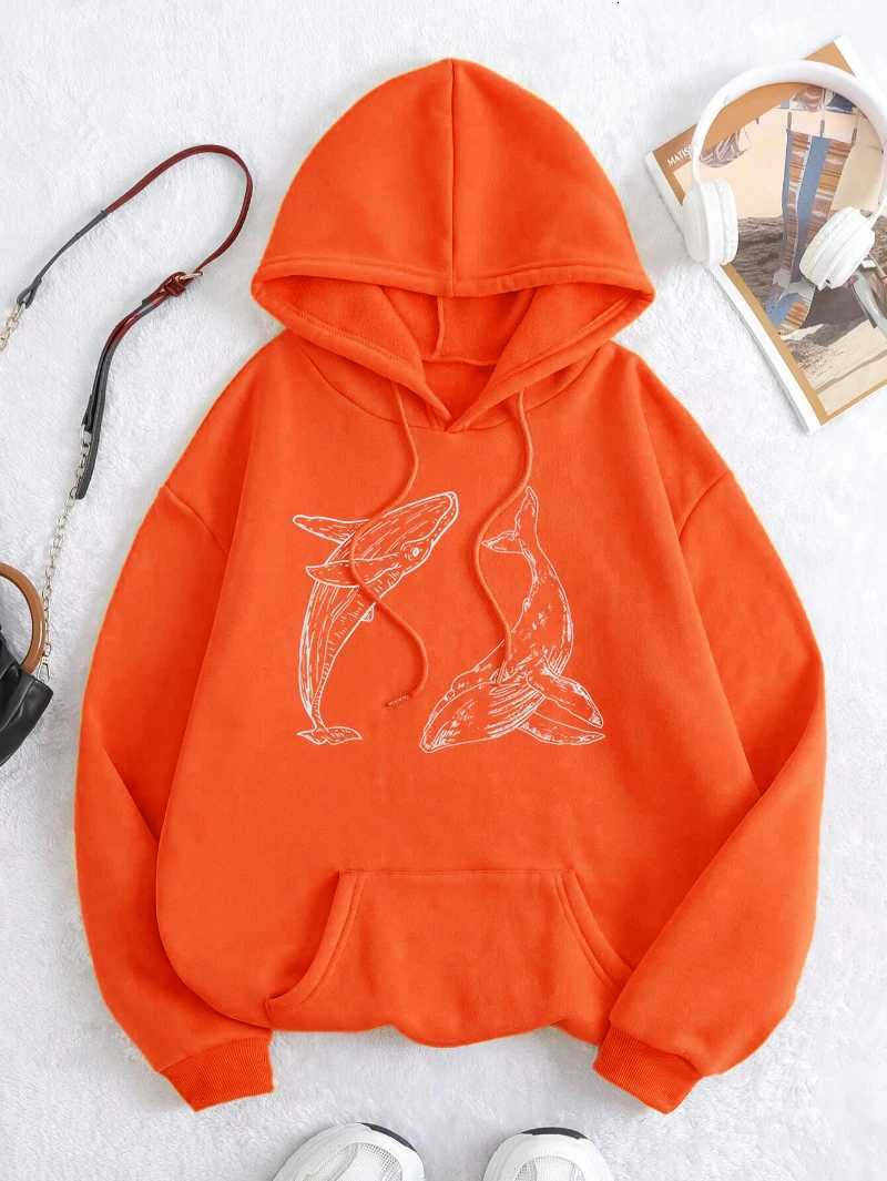 Creative Ocean Whale Printing Women Hoodie Loose Casual Hoody Autumn Multicolor Woman Streetwear AllMatch Fleece ClothesZ250918