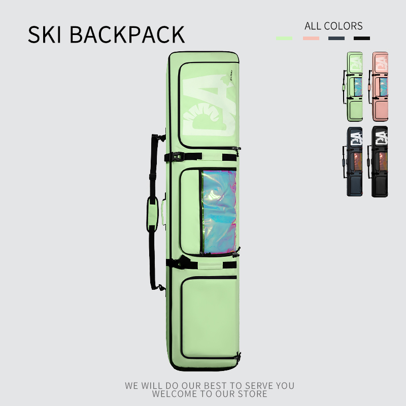 Ski Bag with Wheels for Snowboards and Skis Large Capacity Backpack Dry/Wet Separation Ski Gear Bag Sampling link