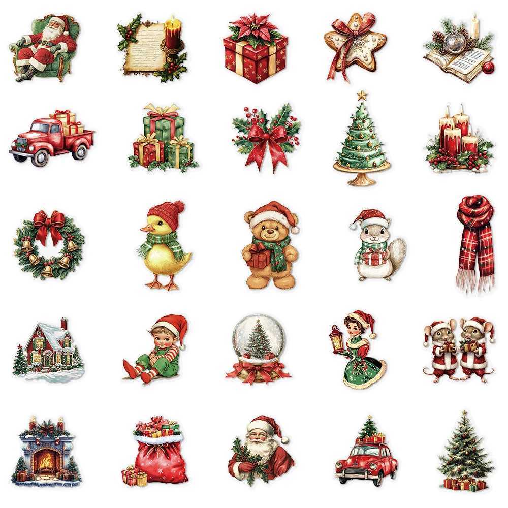 103050PCS Transparent Cute Merry Christmas Cartoon Stickers Aesthetic DIY Phone Notebook New Year Decoration Sticker C250918