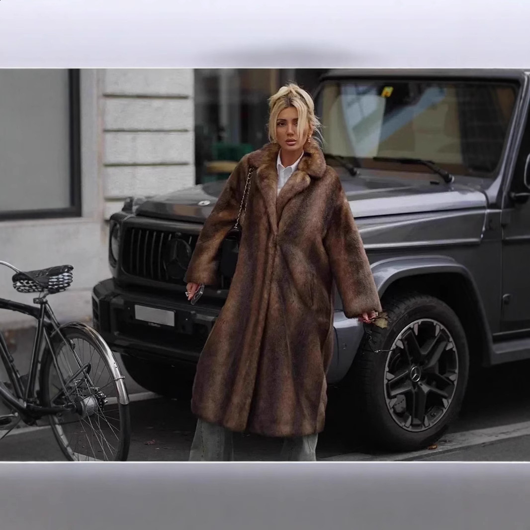 2025 Autumn Winter New Long Coat Warm Jacket Womens Coat Fur Coat X0011 241223