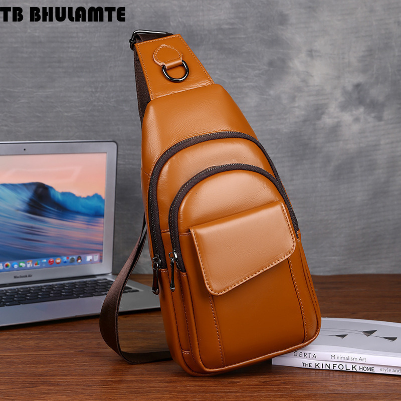Free Shipping Designer Bag Men's Luxury Bag New Genuine Leather Chest Bag Casual Crossbody Bag Multifunctional Shoulder Bag Cowhide Business Ches - view 8