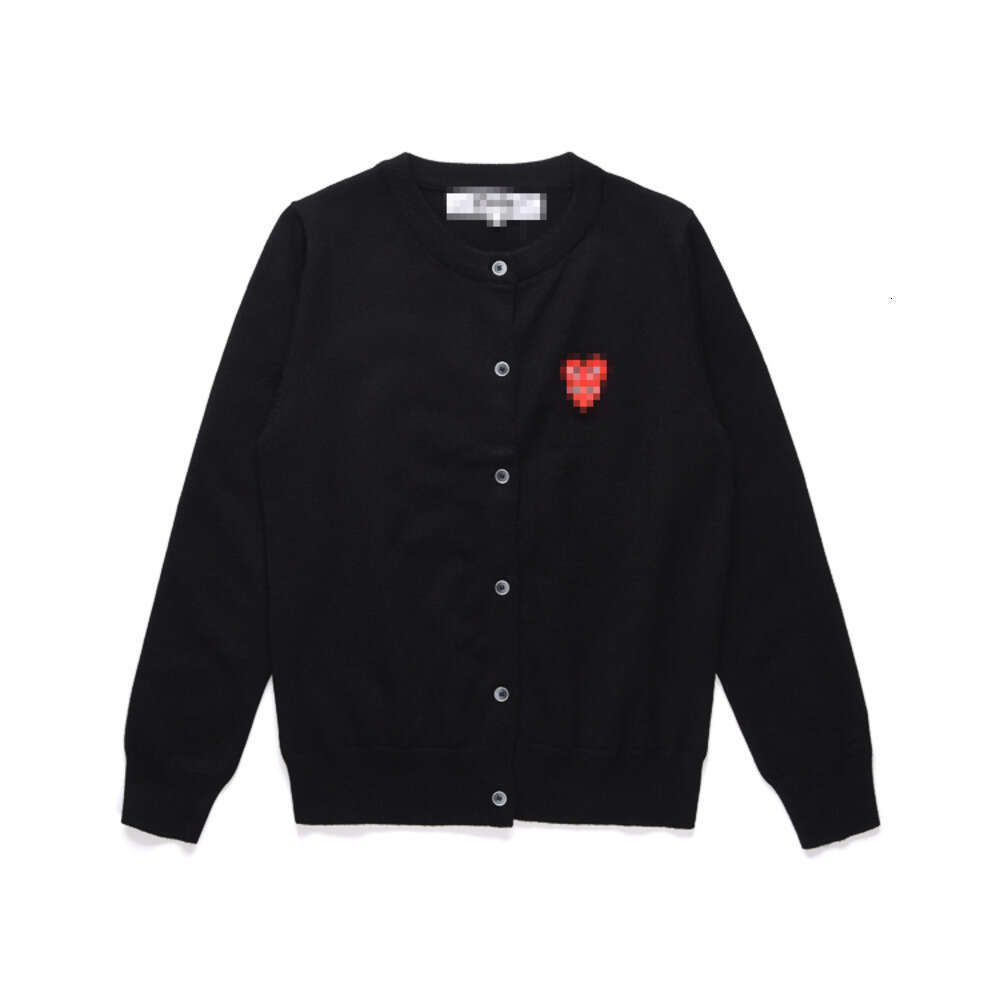 Designer Sweater Women Casual Loose Round Neck Play Sweaters Classic Double Hearts Embroider Button Wool V Neck Cardigan Fashions Vintage Come Du Garcon Pullove