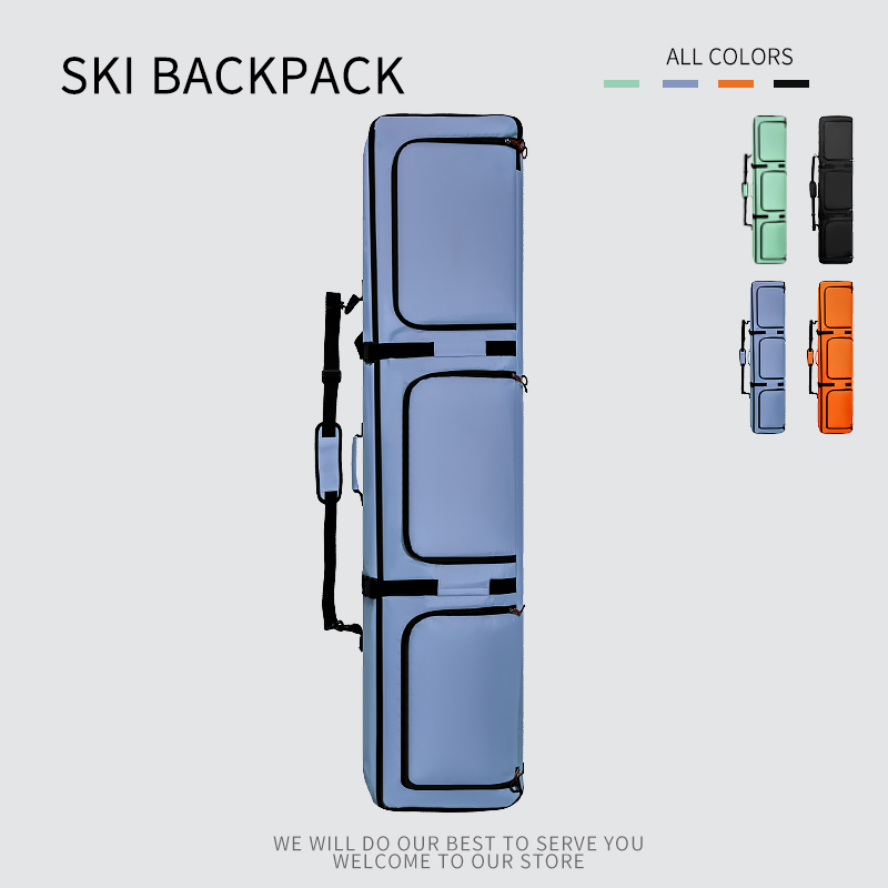 2025 New Lightweight Ski Bag with Wheels Single/Double Board Ski Backpack Dual-Shoulder Design with Separate Compartments Ski Gear Bag Sampling link