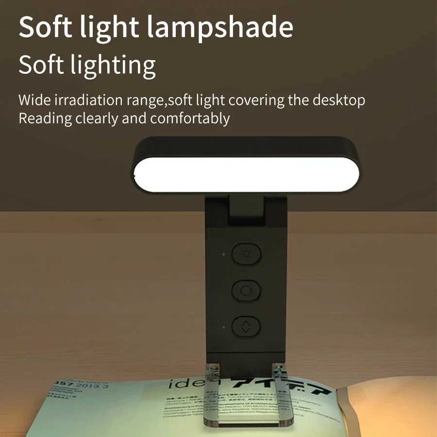 Portable LED Book Lights Eye Protection Night Light USB Rechargeable 5 Colors Reading Lamp Dimmable Timer Travel Bedroom C2509181
