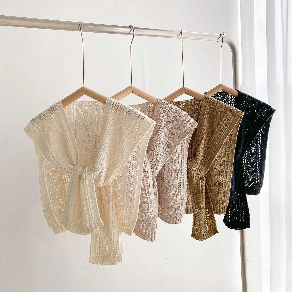 NEW Korean Autumn Knit Shl Fem Blouse Shoders Fake Collar Ce Student Scarf Solid Color Neck Guard Scarve For Wen Y250918