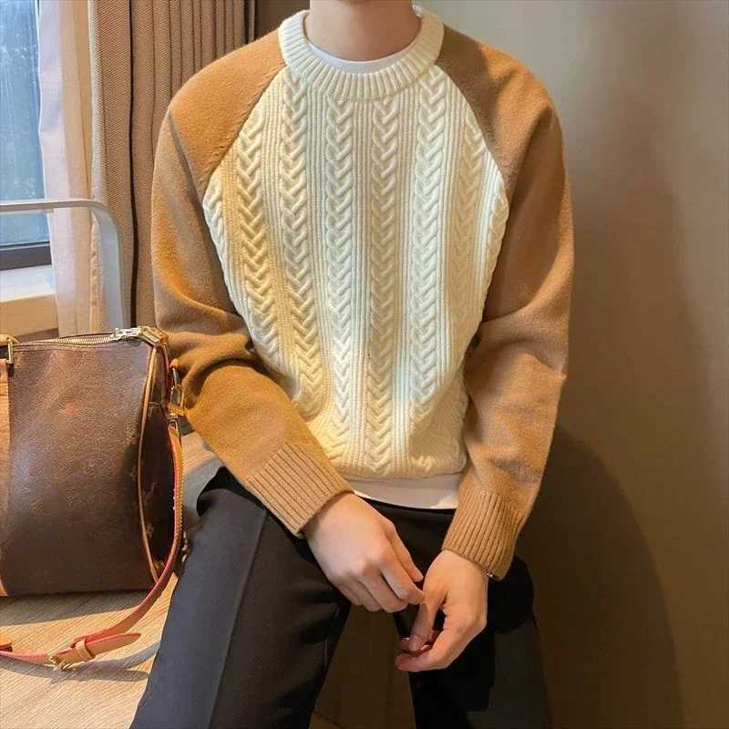Autumnr and Winter Knitted Sweaters for Men Long Sleeve Pullover Man Casual Loose Fit High Quality Woven Y2k Original KnitwearZ250918